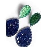 Royal Blue Green Tearderop Earring